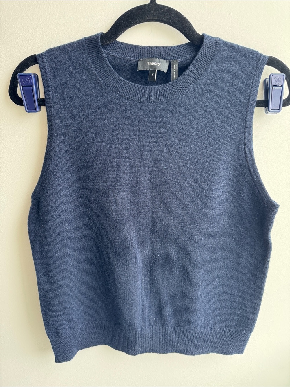 NWT Theory Cashmere Crewneck Sleeveless Sweater - Inkwell